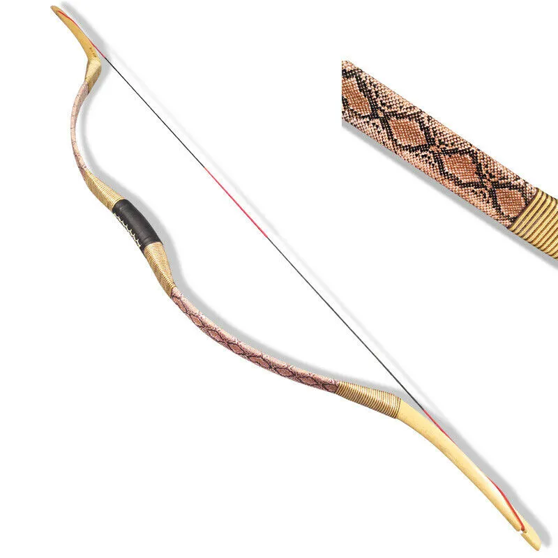 🎯25-55lbs Traditional Recurve Bow Longbow Mongolian Horse