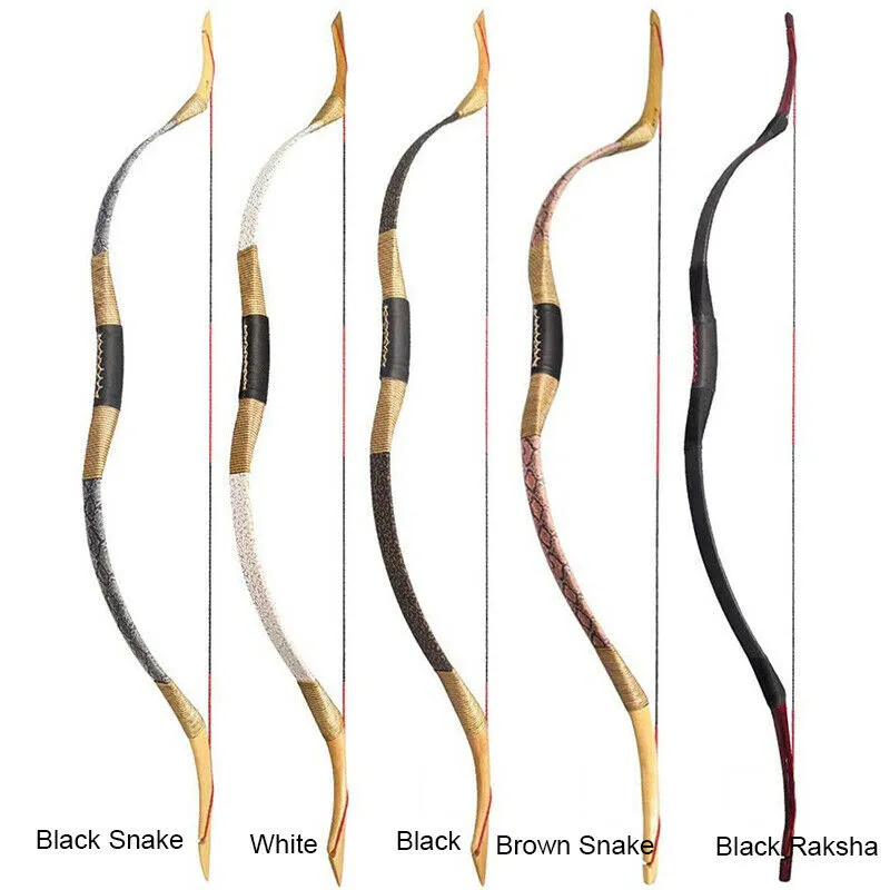 🎯25-55lbs Traditional Recurve Bow Longbow Mongolian Horse