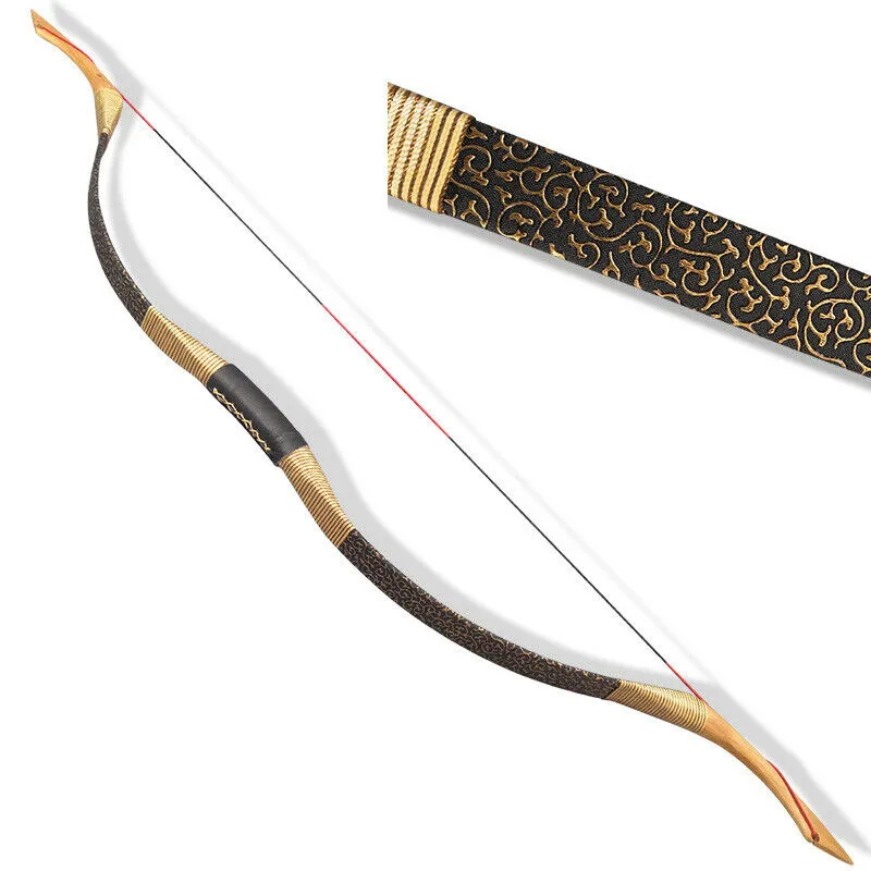 🎯25-55lbs Traditional Recurve Bow Longbow Mongolian Horse