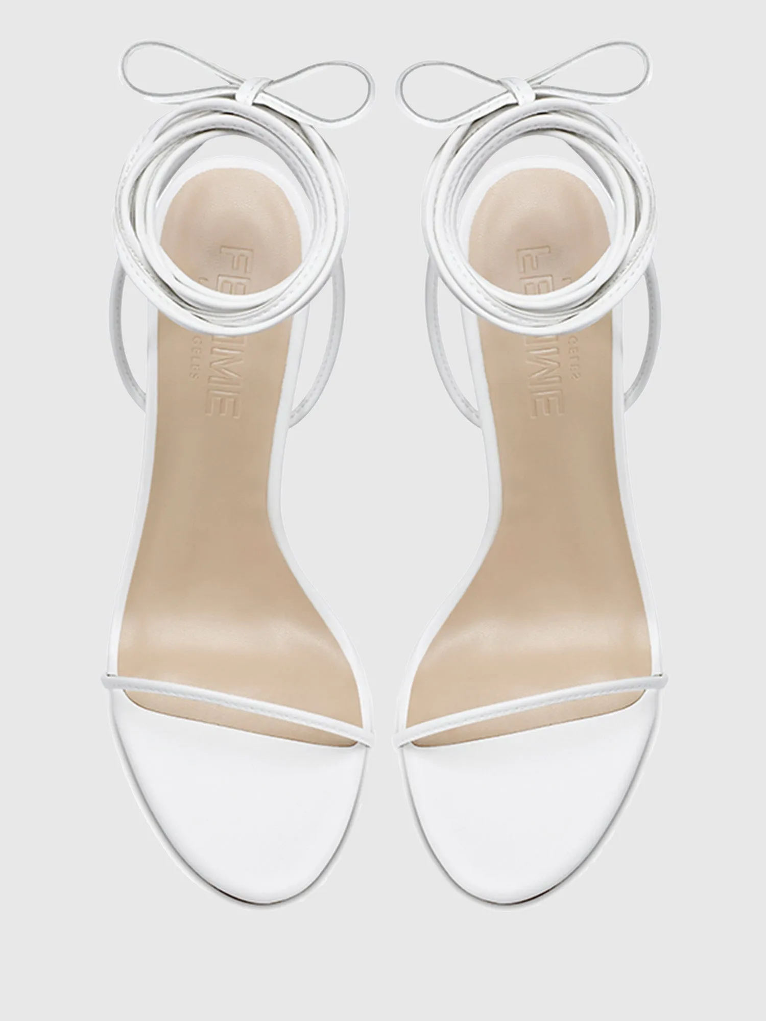 3.0 Barely There Lace Up Heel- White