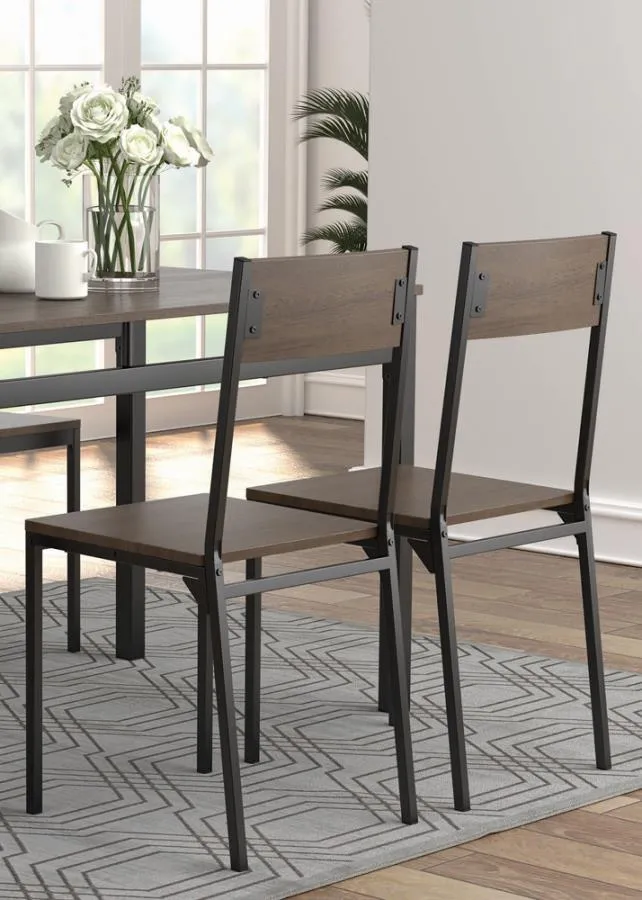 5-piece Dining Set Ark Brown and Matte Black