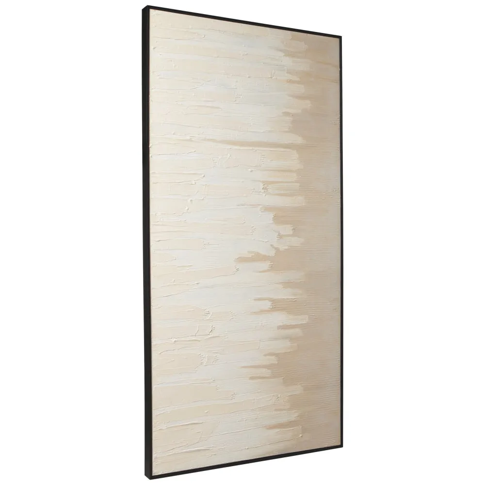 59.06" Abstract Design Canvas Wall Art,Beige and Off White By Casagear Home