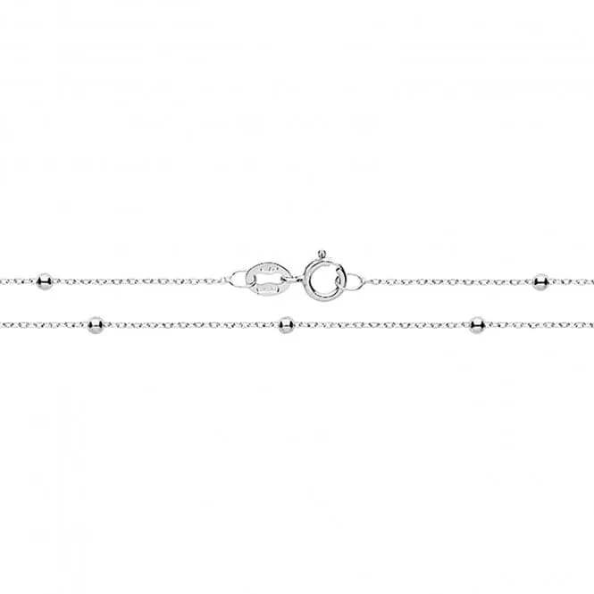 9ct White Gold Flat Trace and Bead Chain