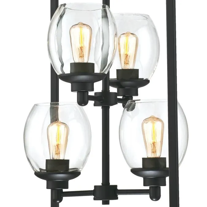 Ardleigh Four-Light Indoor Chandelier, Matte Black Finish