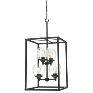 Ardleigh Four-Light Indoor Chandelier, Matte Black Finish