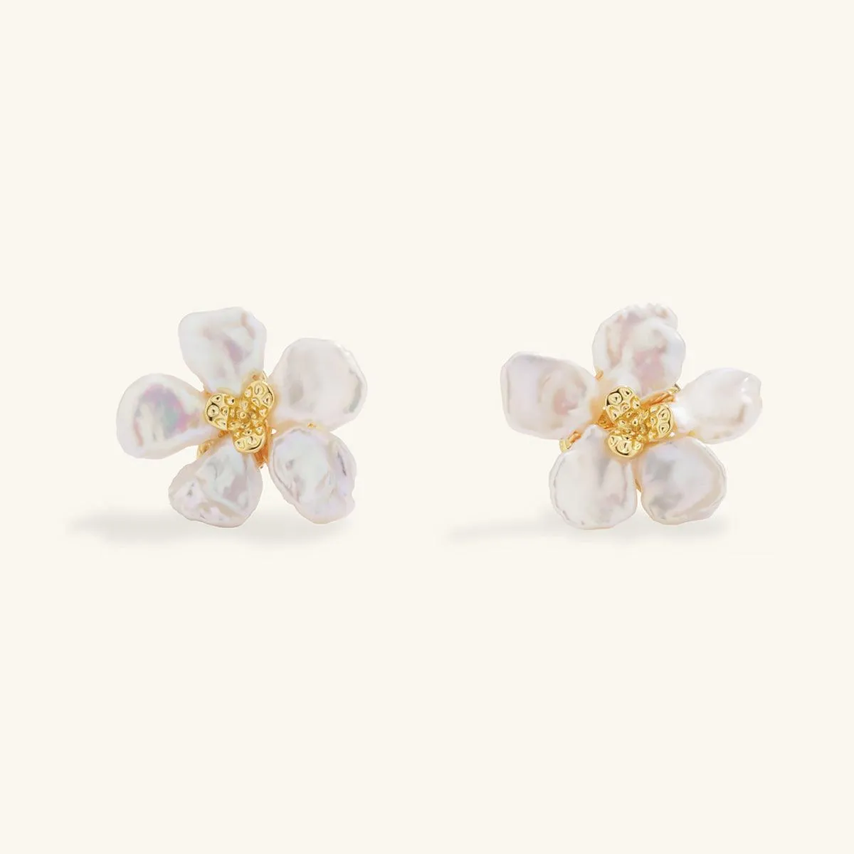 Baroque Pearl Pedal Stud Earrings