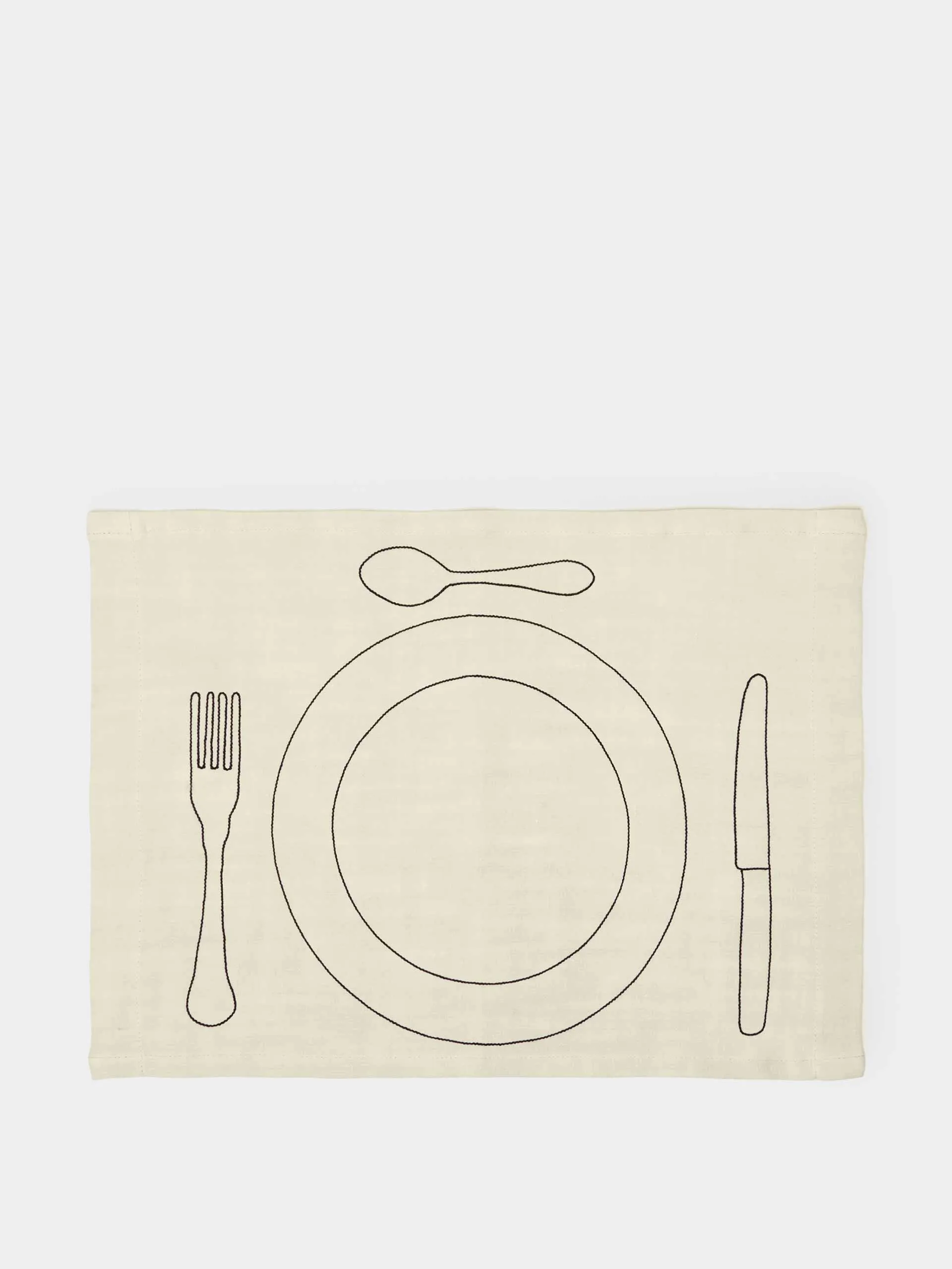 Bistrot hand-embroidered linen placemats (set of 4)