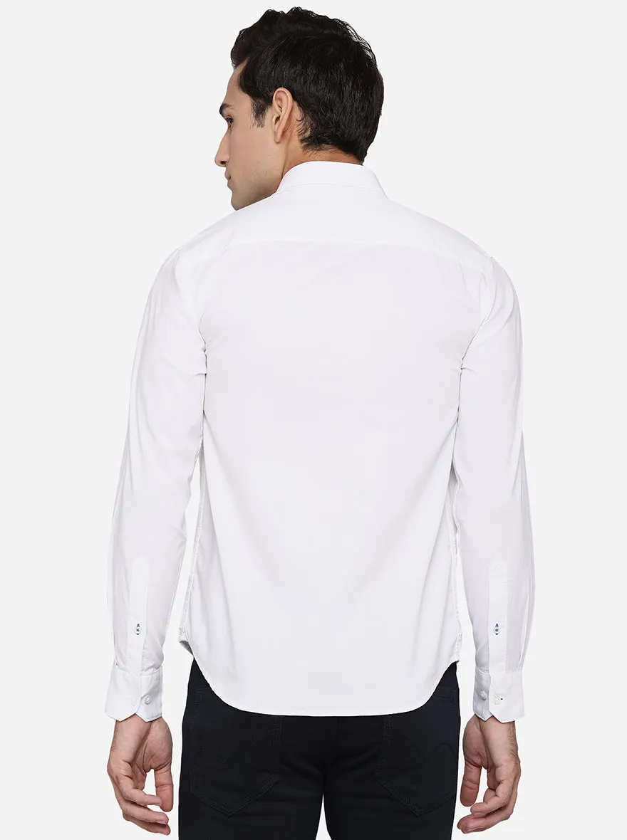 Bright White Solid Classic Fit Casual Shirt | Greenfibre