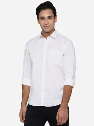 Bright White Solid Classic Fit Casual Shirt | Greenfibre