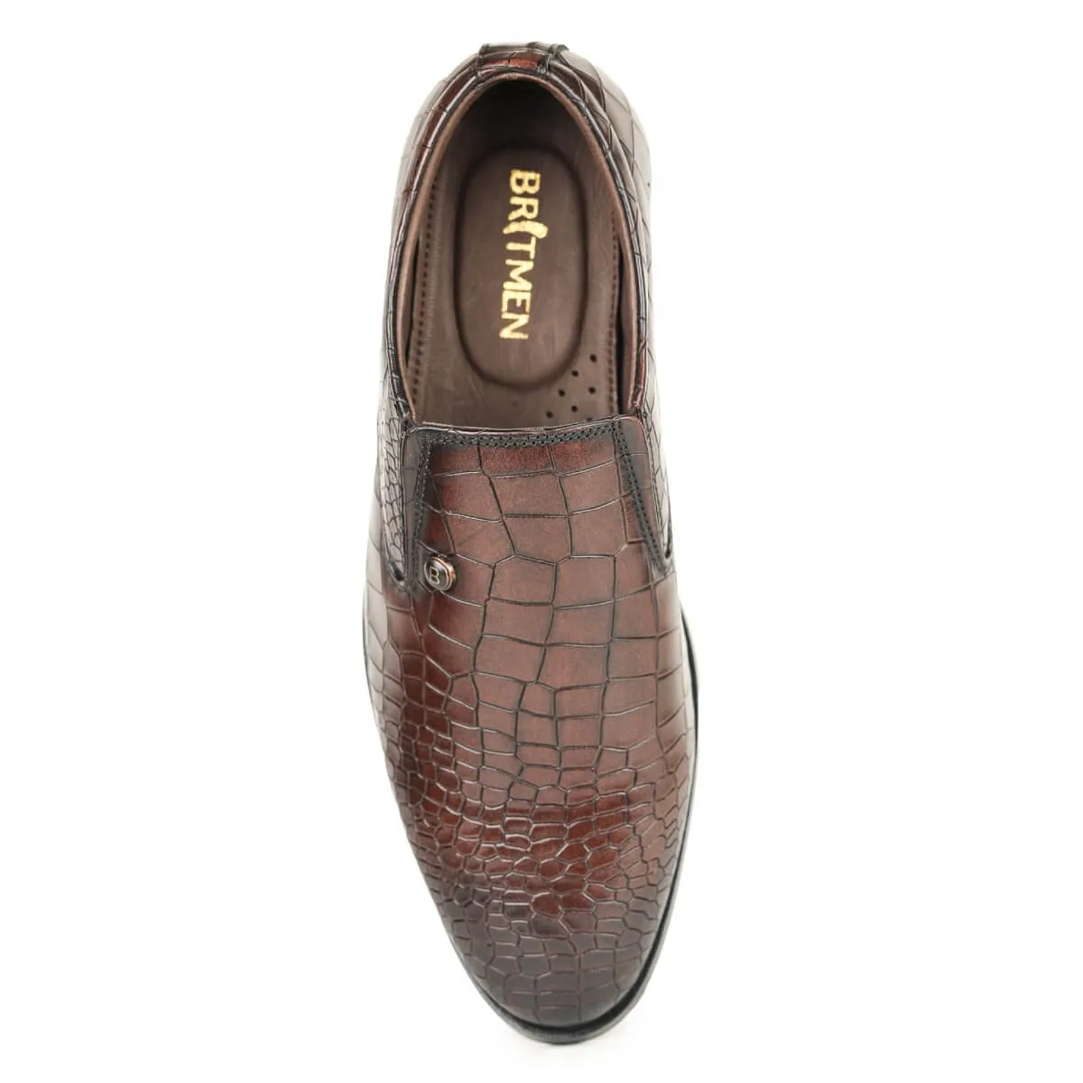 Britmen CP-11 Exotic Crocodile Print Loafers