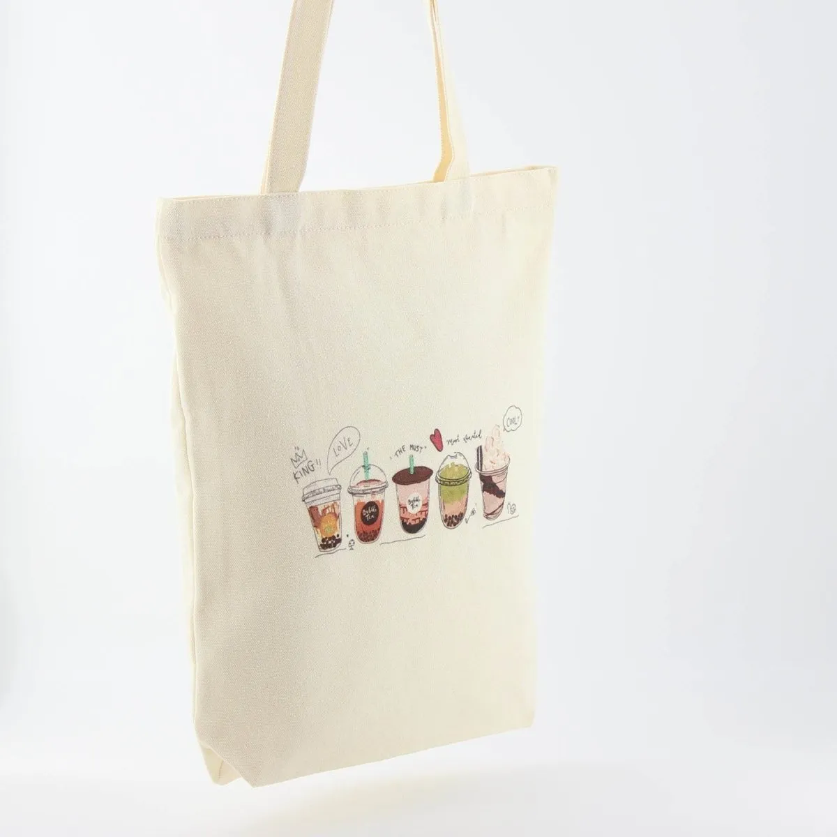 Bubble Tea Tote Bag and Boba Plush Keychain