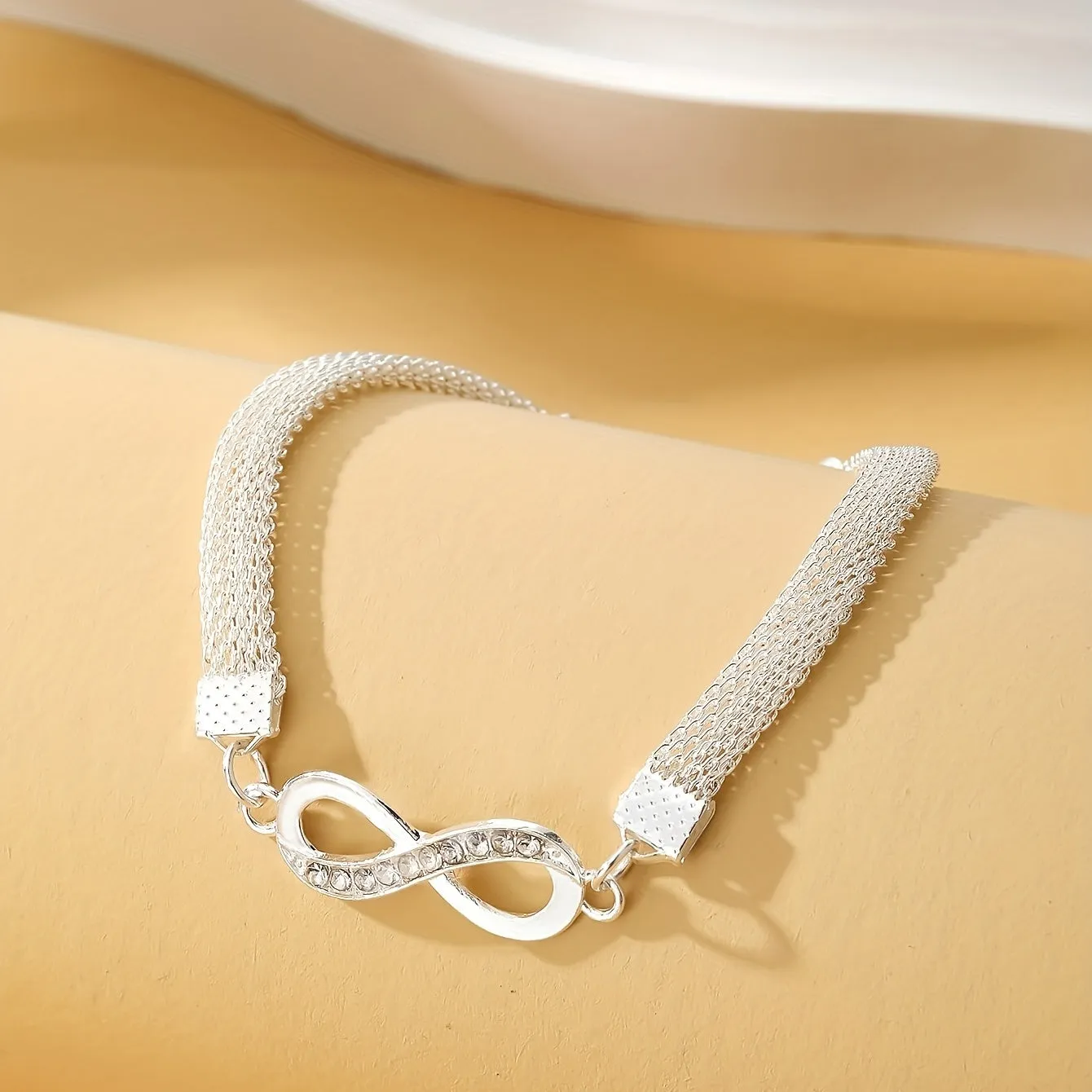 Chic Infinity Symbol Anklet with Sparkling Zircon Detail