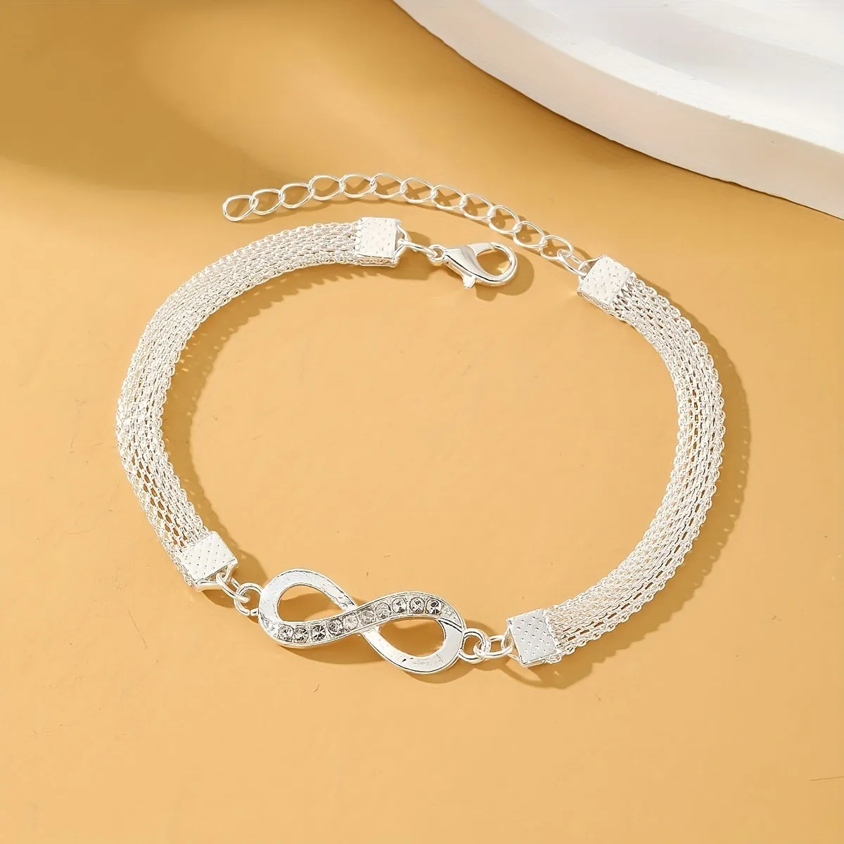 Chic Infinity Symbol Anklet with Sparkling Zircon Detail