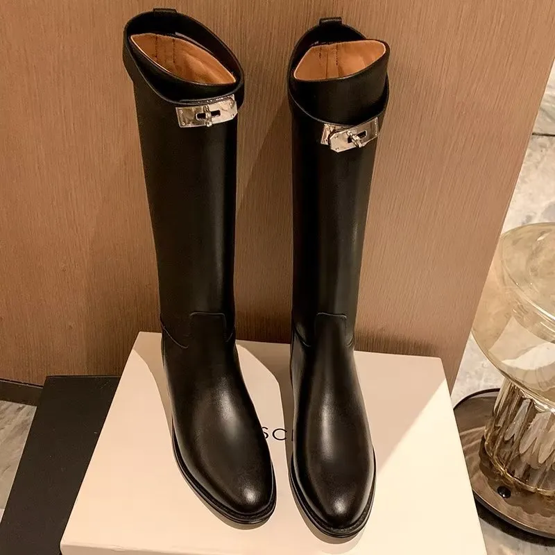 ChicLux Autumn Chic Knee-High Boots