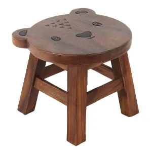 Children's Wooden Bear Stool