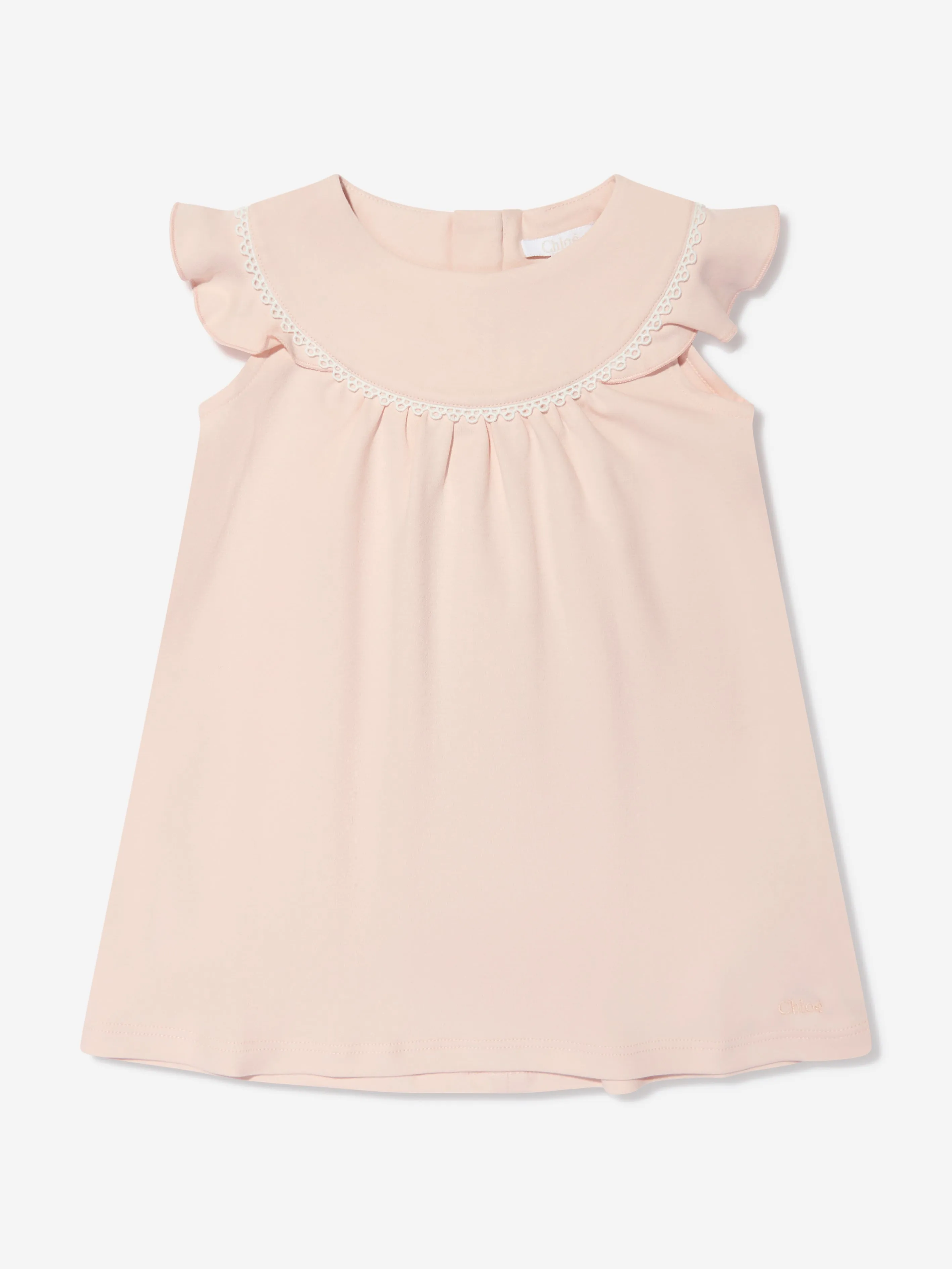 Chloé Baby Girls Organic Cotton Ruffle Dress in Pink