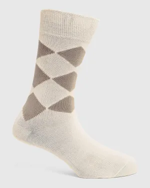 Cotton Acru Printed Socks - Rain