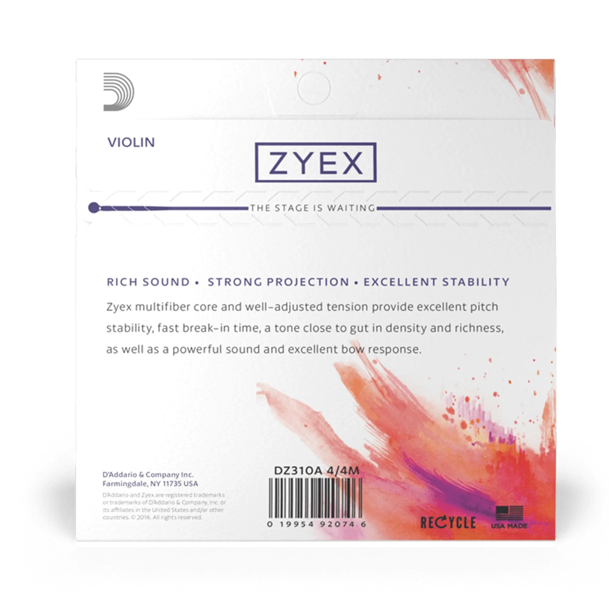 D'Addario Zyex Violin Strings