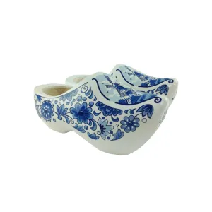 Decorative Dutch Shoe Clogs w/ Windmill Blue and White Design-6.5"