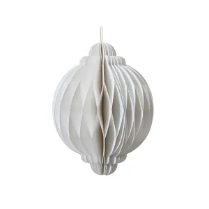 Decoris 15cm White Paper Onion Paper Hanging Decoration