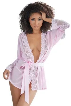 Delicate Lace Robe and G-string Duo