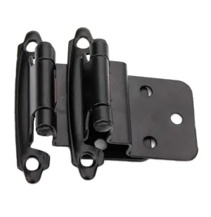 Diversa 3/8" Inset Matte Black Cabinet Hinges (Pair)