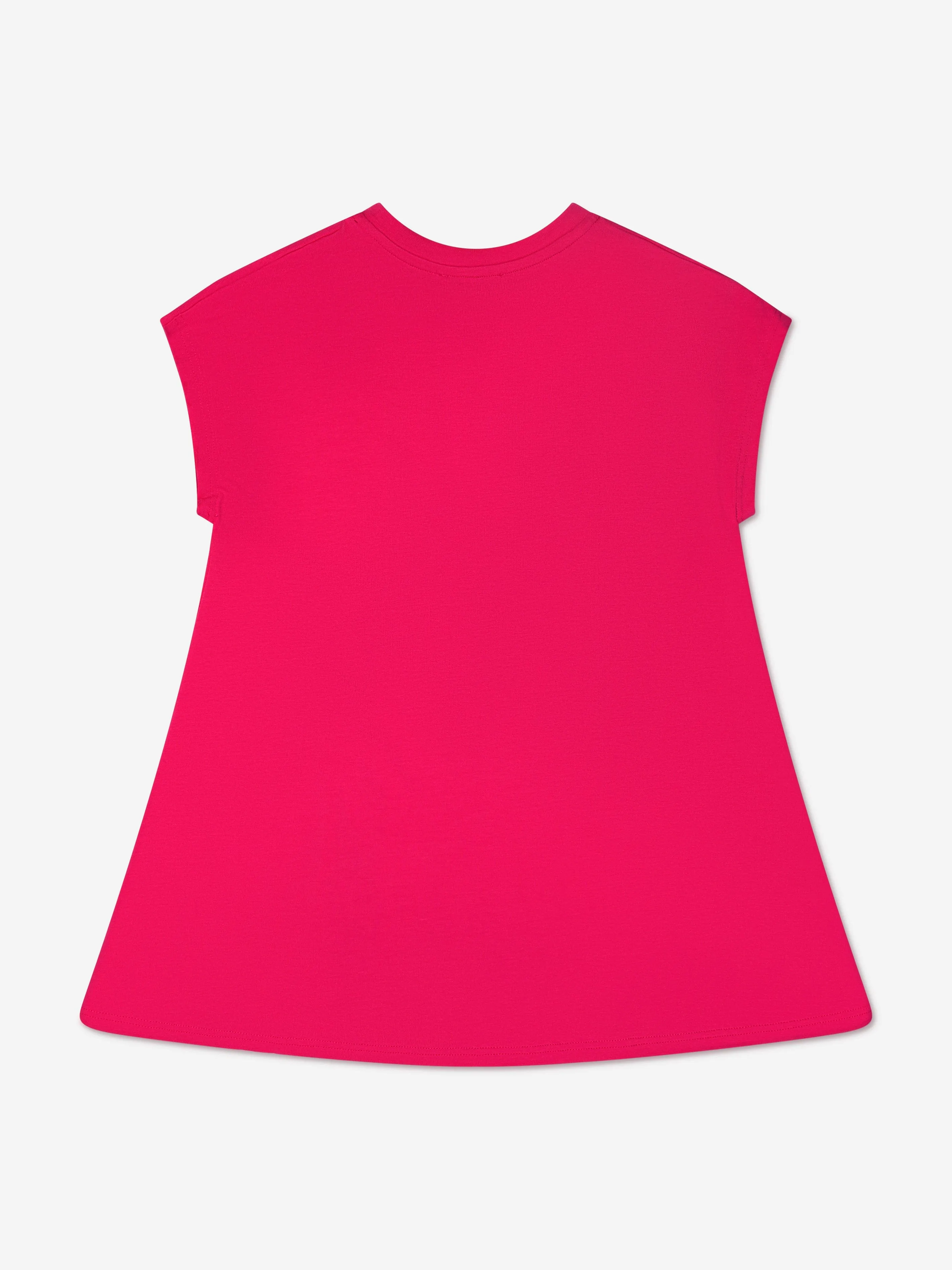 DKNY Girls Organic Cotton Logo Dress in Pink