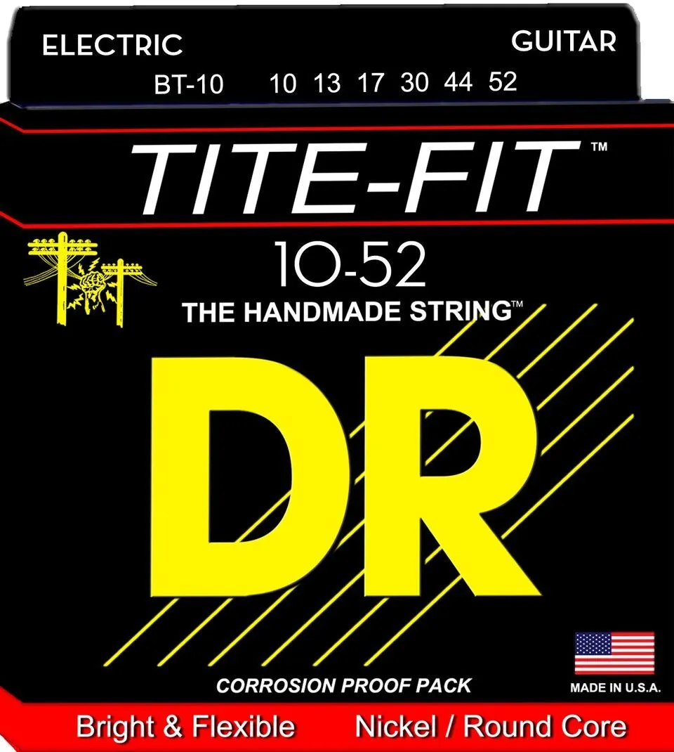 DR Handmade Strings BT-10 Tite-fit Electric Guitar Strings - Big-Heavy (10-52)