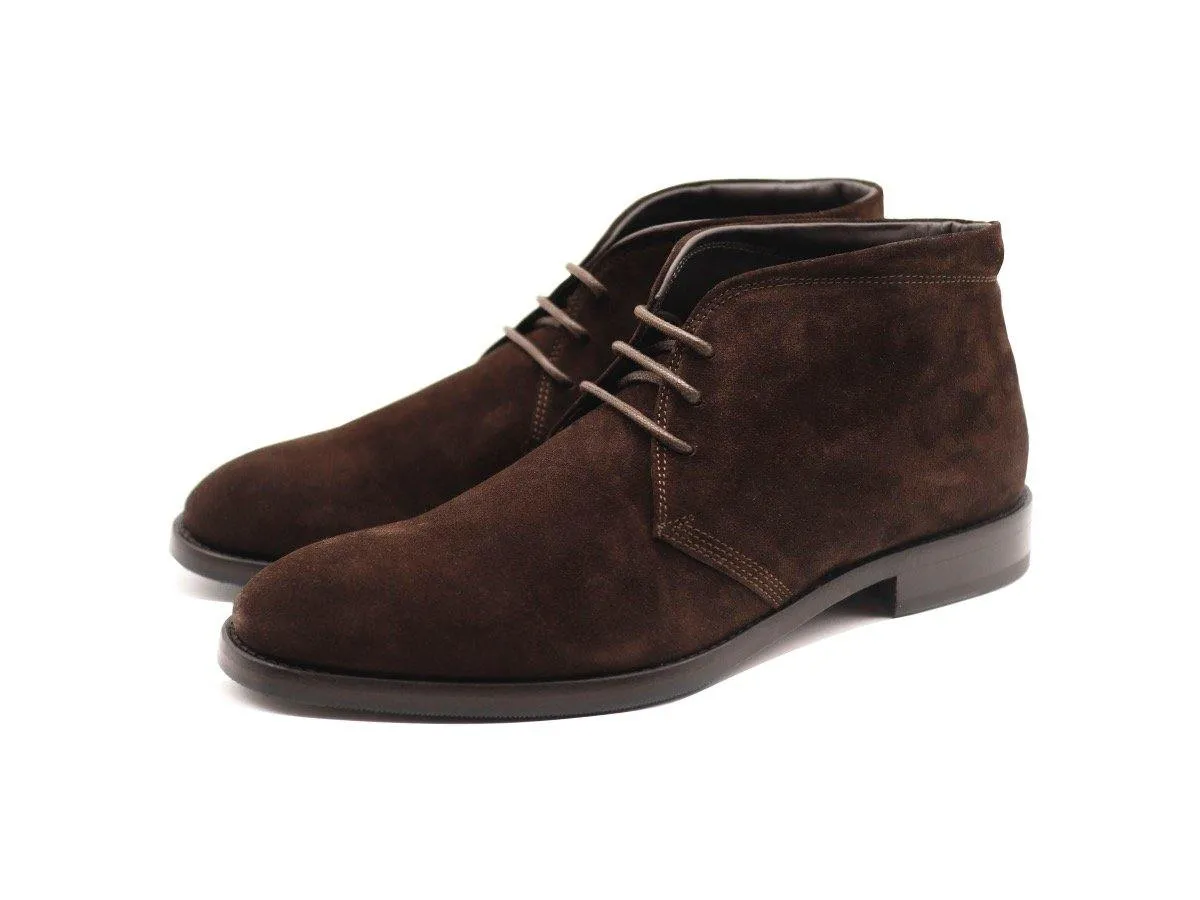 Duke Men's Calf Suede Chukka Boots - Dark Brown