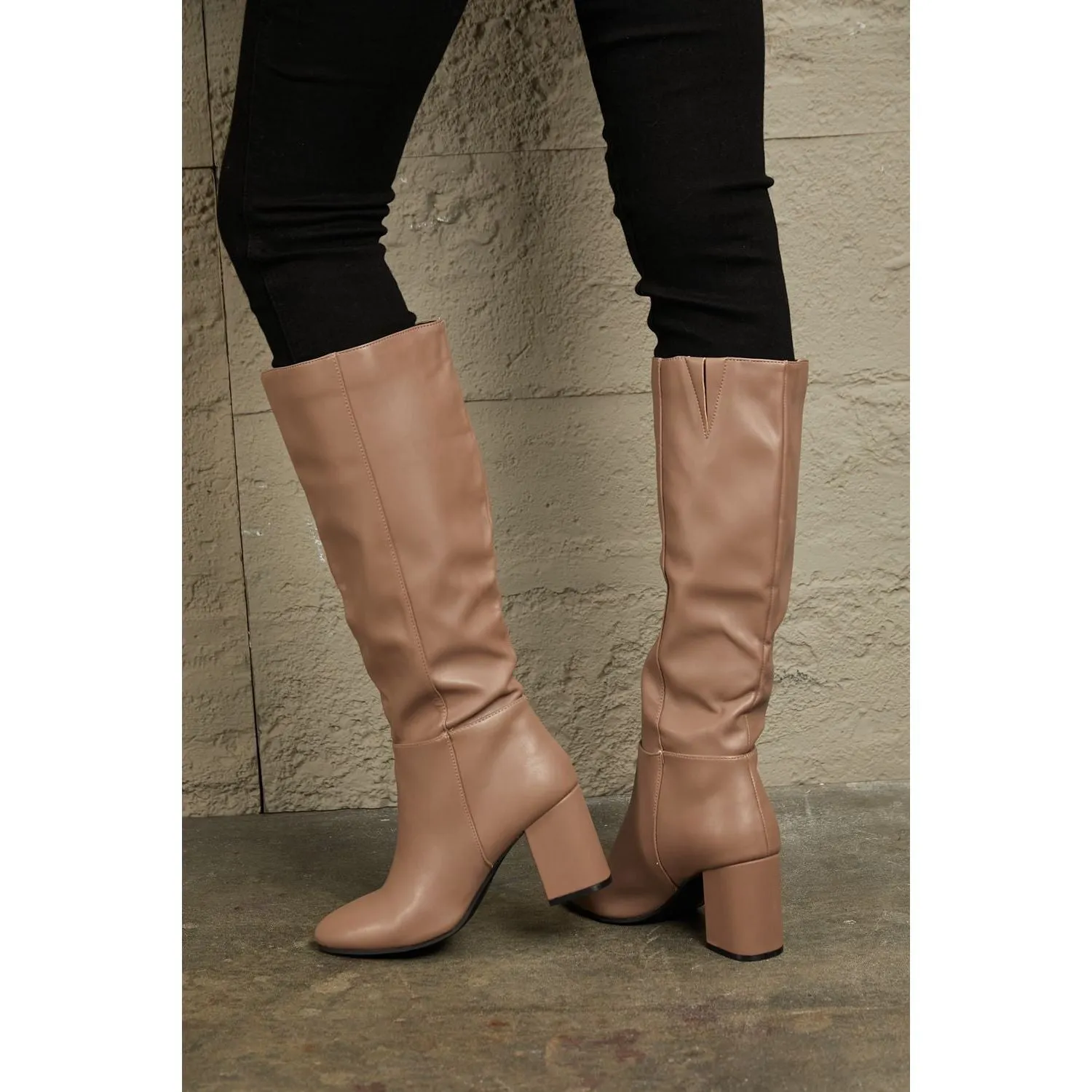 East Lion Corp Block Heel Knee High Boots