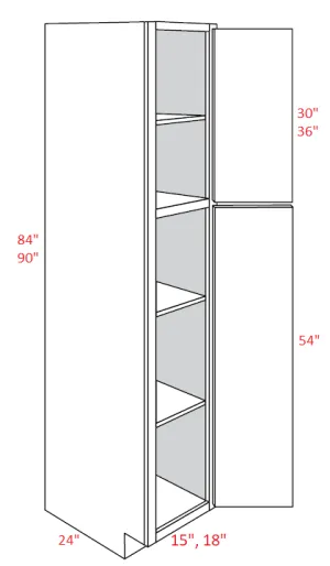 EB02-UC1524X84 Elegant Smokey Gray Assembled 15x84 Pantry Cabinet