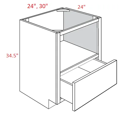 EB10-MCB24 Elegant White Assembled 24" Microwave Base Cabinet