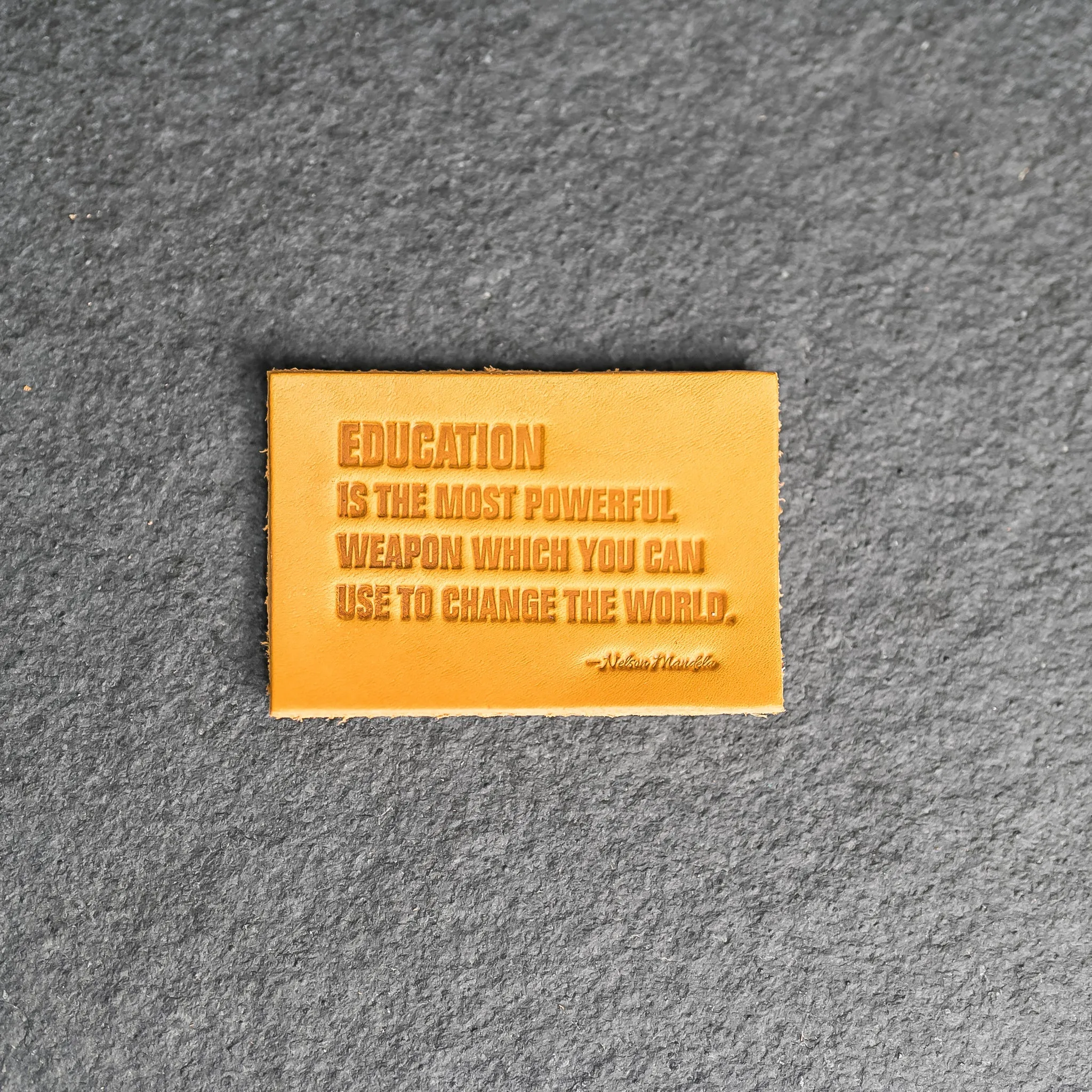 Education is the most powerful | Leather Patch with Velcro Back | Back to School