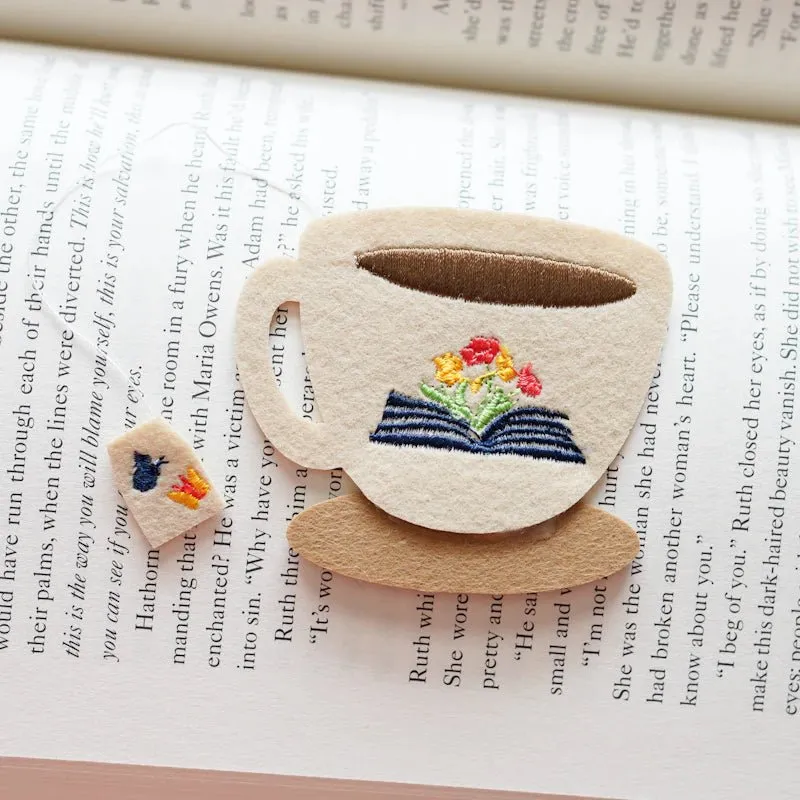 Embroidered Tea Cup Bookmark