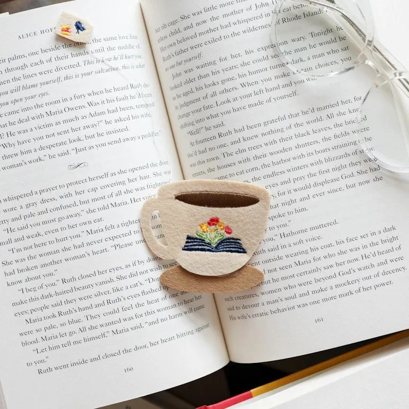 Embroidered Tea Cup Bookmark