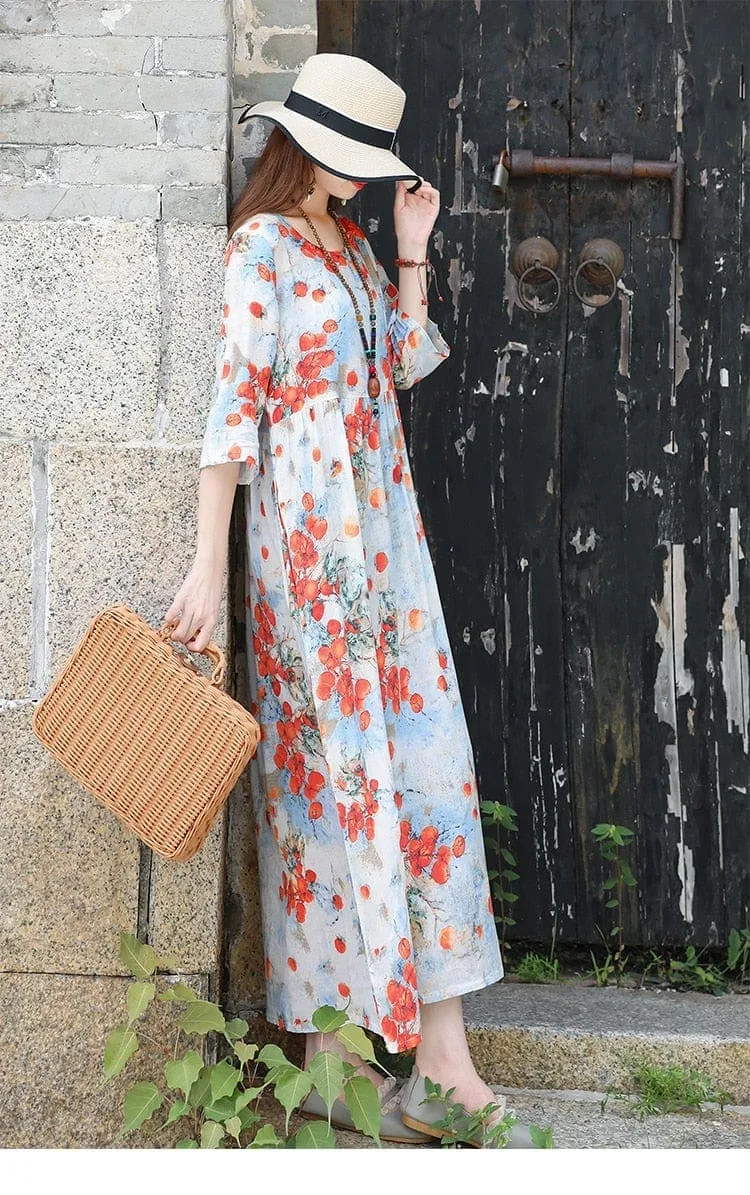 Fang Hua Floral Midi Dress