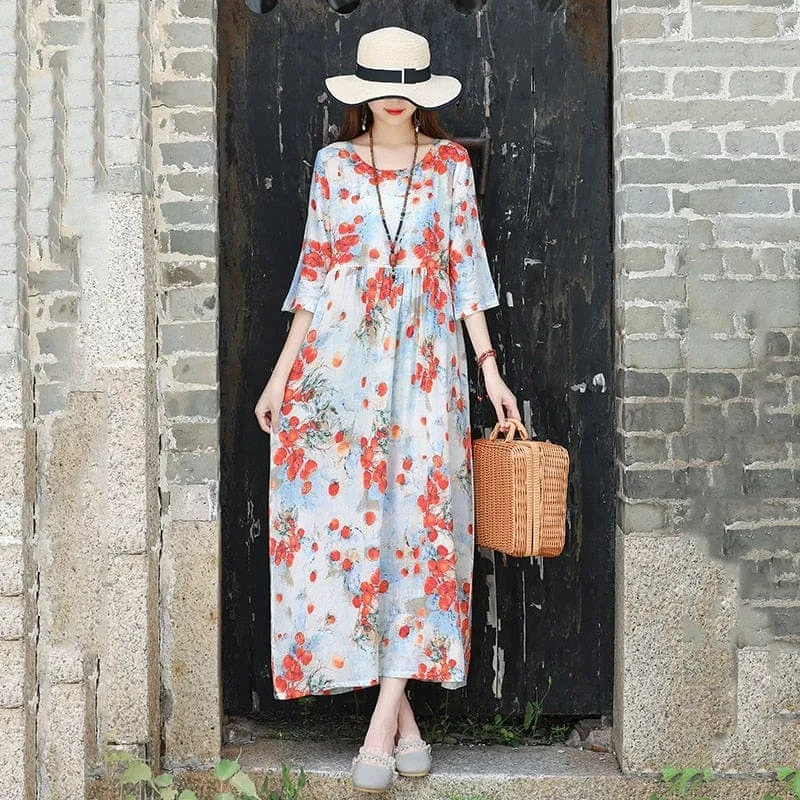 Fang Hua Floral Midi Dress