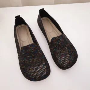 Flexible and Breathable Thin Knitted Ballerina Flats