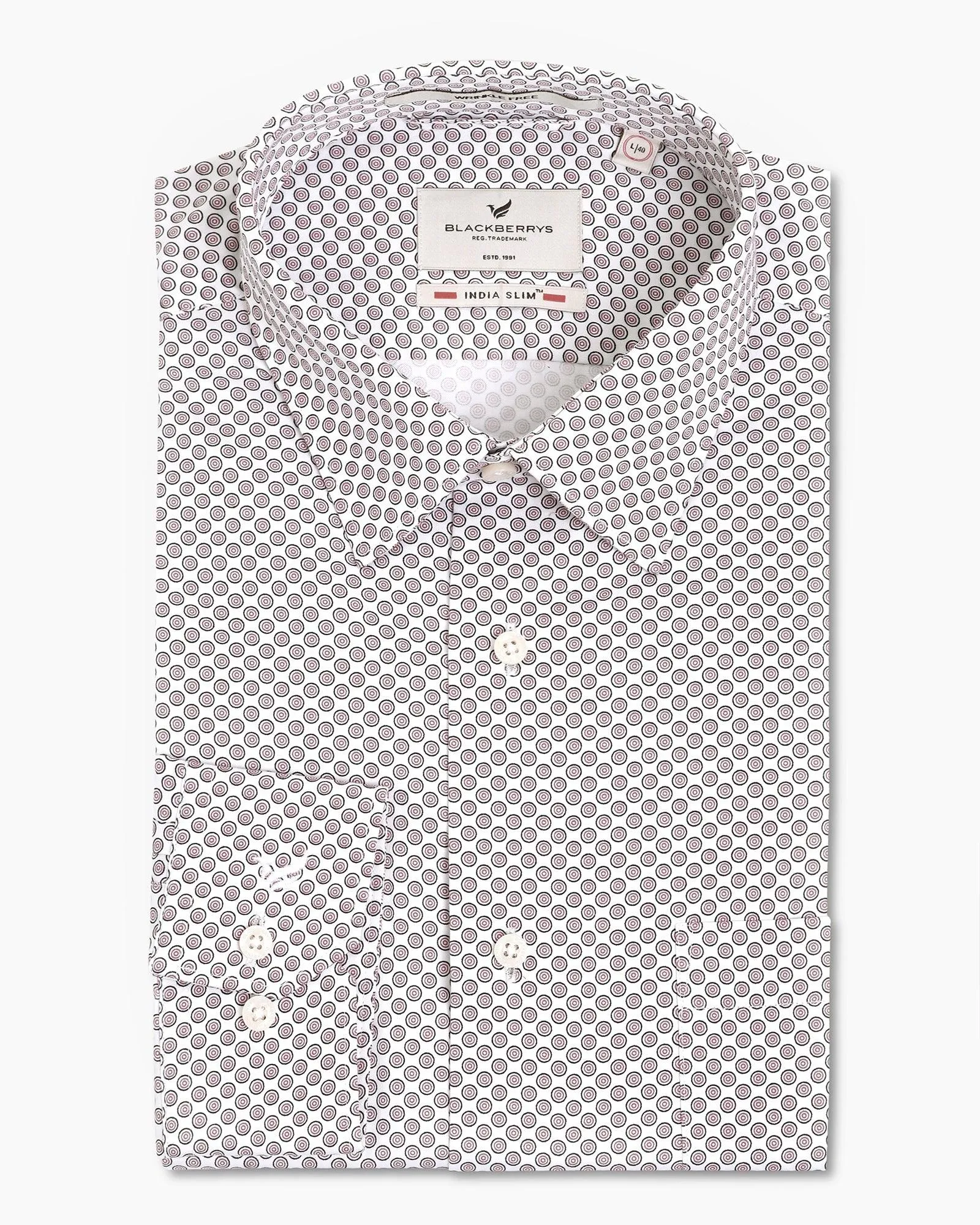 Formal White Printed Shirt - Jenis