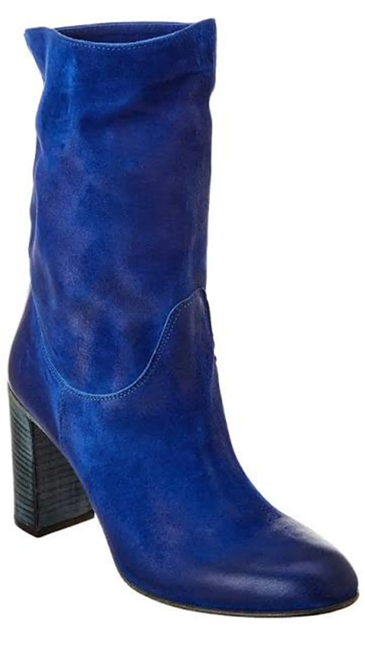 Free People Dakota Leather & Suede Heel Boot Cobalt Blue