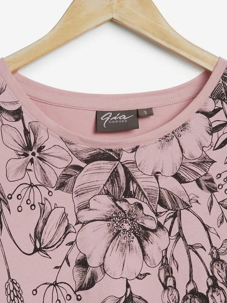 Gia Curves Pink Floral Bella T-Shirt