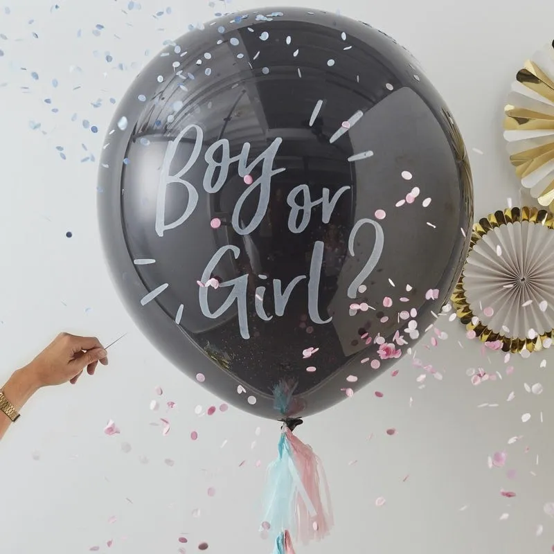 Giant 'Boy or Girl' GENDER REVEAL Balloon & Tassels