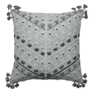 Habibi Aqua 17.5-inch Throw Pillow