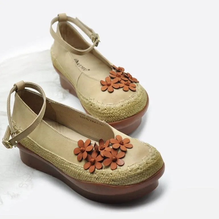 Handmade Leather Floral Shoes