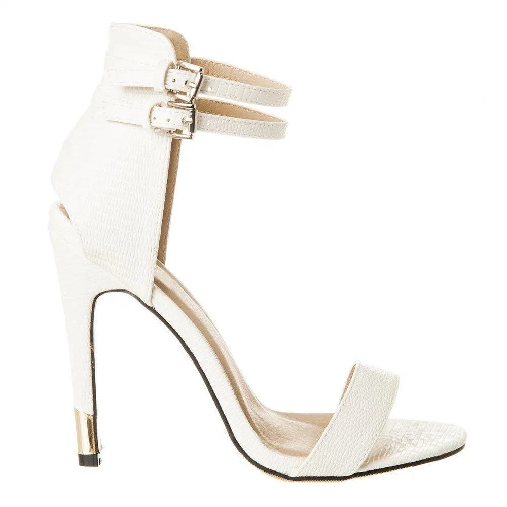 High Stiletto Heel Two Buckle Ankle Strap Sandal