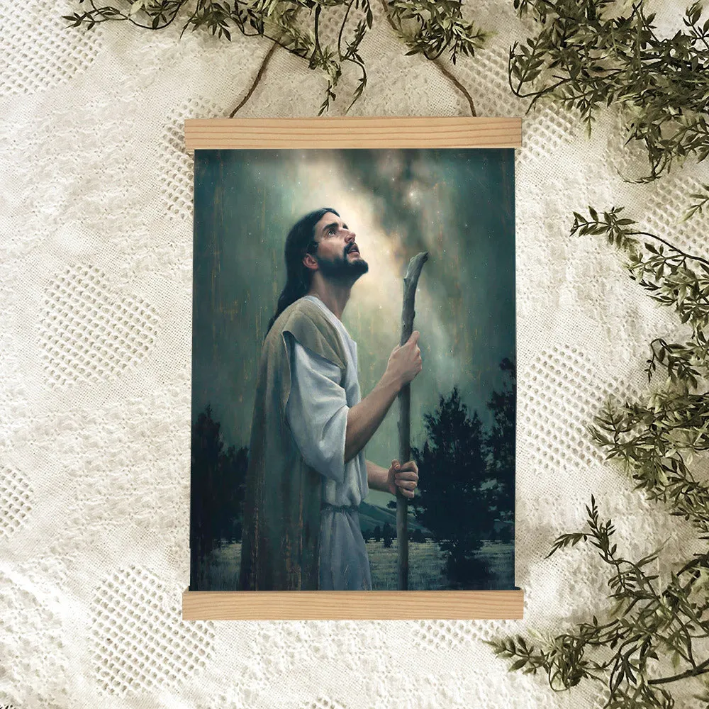 In Awe Of His Creations Hanging Canvas Wall Art - Jesus Picture - Jesus Portrait Canvas - Religious Canvas