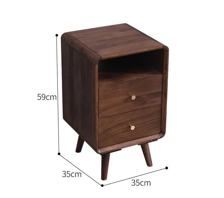 JAMES Nordic Solid Wood Bedside Cabinet Bedroom Style 35cm