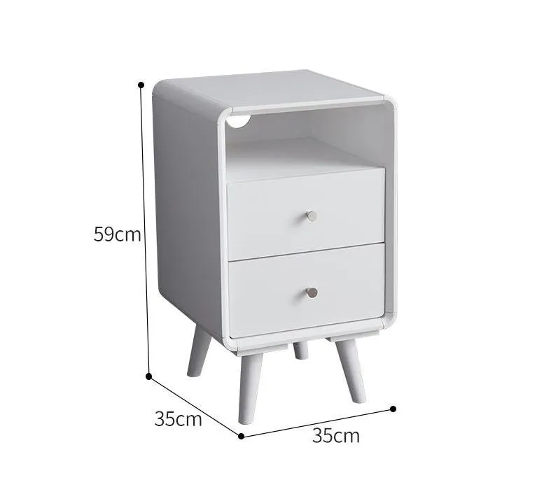 JAMES Nordic Solid Wood Bedside Cabinet Bedroom Style 35cm