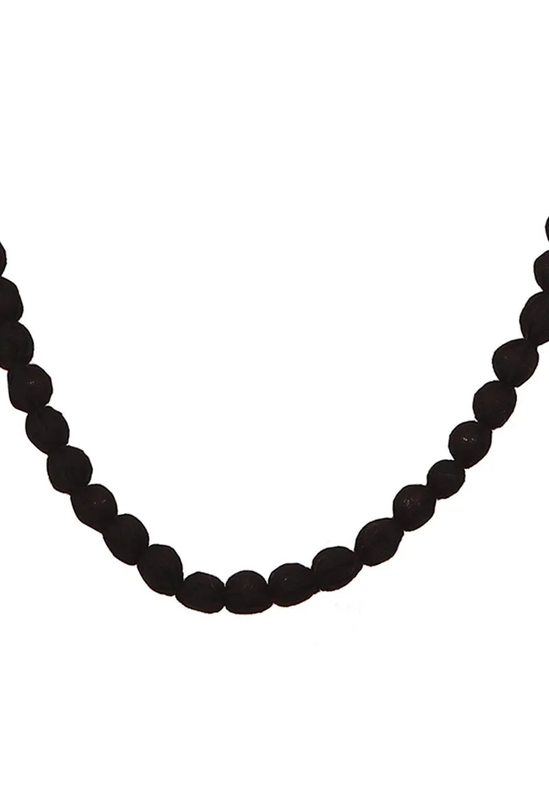 Kashika Black Cotton Bead Necklace