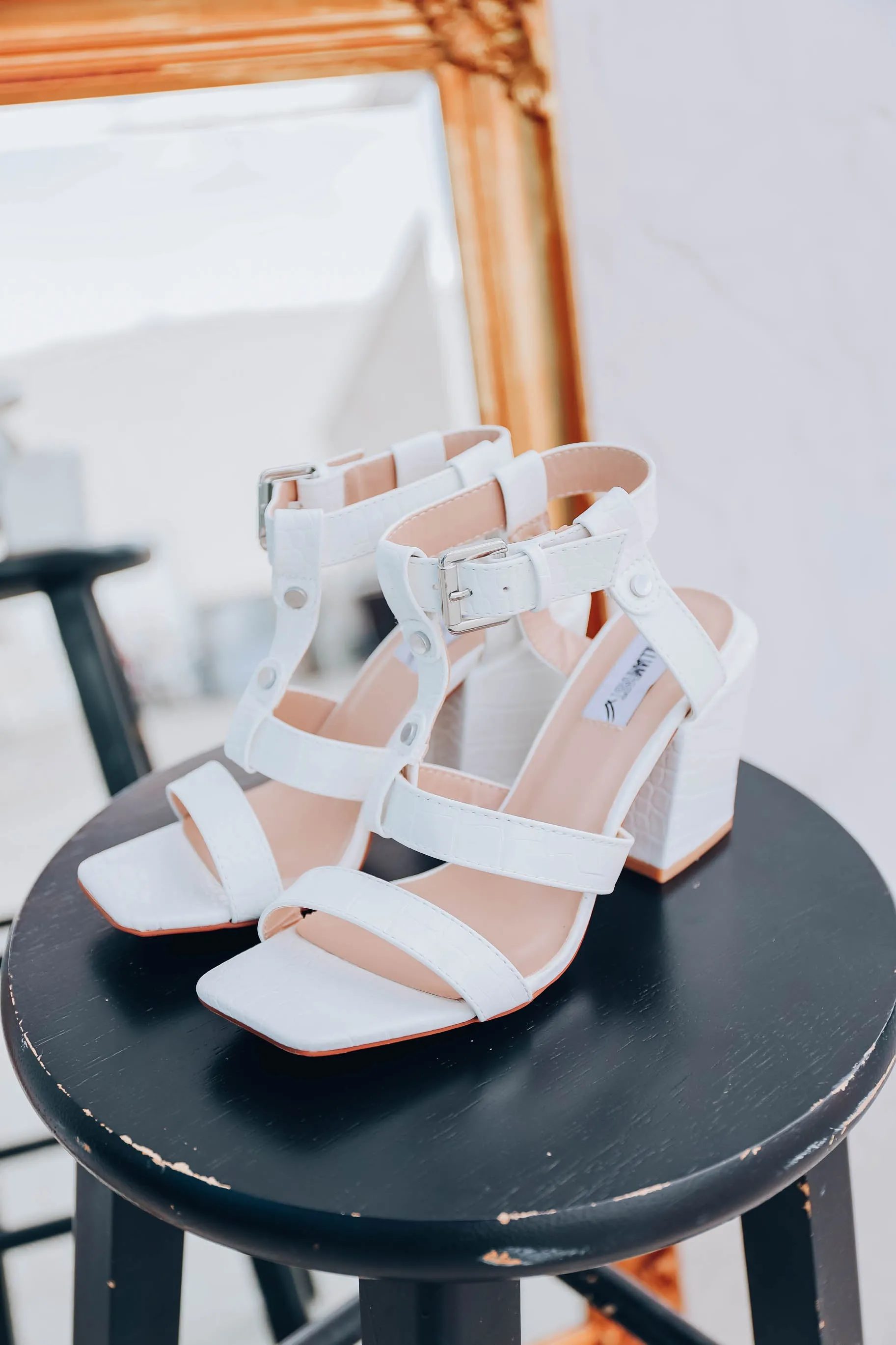 Kenya Block Heel Sandal - White